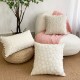 French luxury 3D lace embroidered pillow, ins cotton and linen embossed butterfly and feather, girly sofa cushion