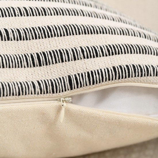 Bohemian pastoral retro, handmade tassel pillows with core, cotton and linen for living room sofas, model room cushions