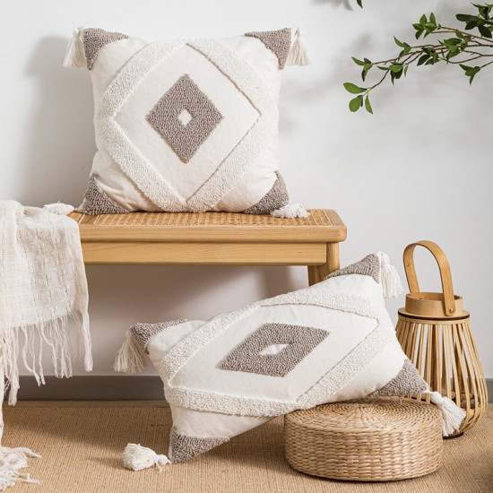 Bohemian Minimalist INS Homestay Sofa Cushion, Light Luxury Influencer Pillowcase, Bay Window, Bedside, Removable and Washable Cushion