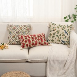 European cotton and linen jacquard sofa cushion, living room lumbar pillow, American headboard cushion cover, large core pillow