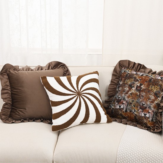 Cross-border ins brown and brown sofa sectional pillows, leopard geometric pattern pillowcases, bay window sofa decorations