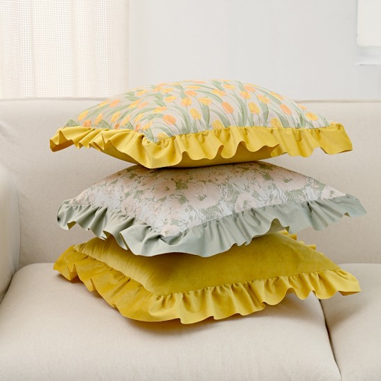 Cross-border Amazon INS plush cushions, INS Nordic minimalist solid color lambswool sofa cushion covers, bedroom cushions.