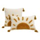 Nordic colorful cotton and linen bubble quilted pillow covers for sofa decorations, solid color cushion covers.
