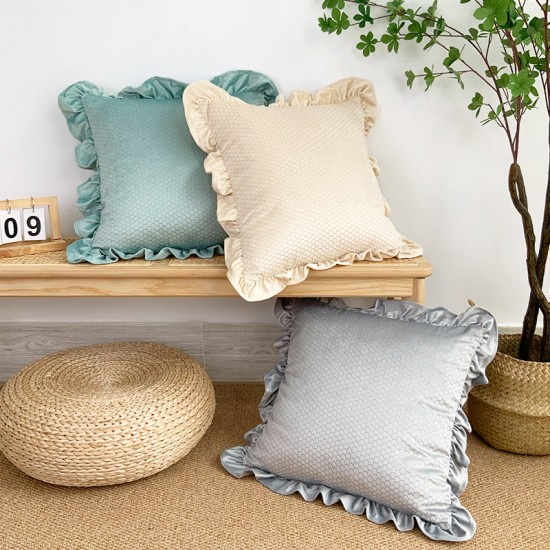 Nordic colorful cotton and linen bubble quilted pillow covers for sofa decorations, solid color cushion covers.