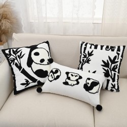 Simple embroidered pillows, rose flower pillows, sofa and bedside lumbar support, modern minimalist INS pillowcases