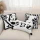 Simple embroidered pillows, rose flower pillows, sofa and bedside lumbar support, modern minimalist INS pillowcases