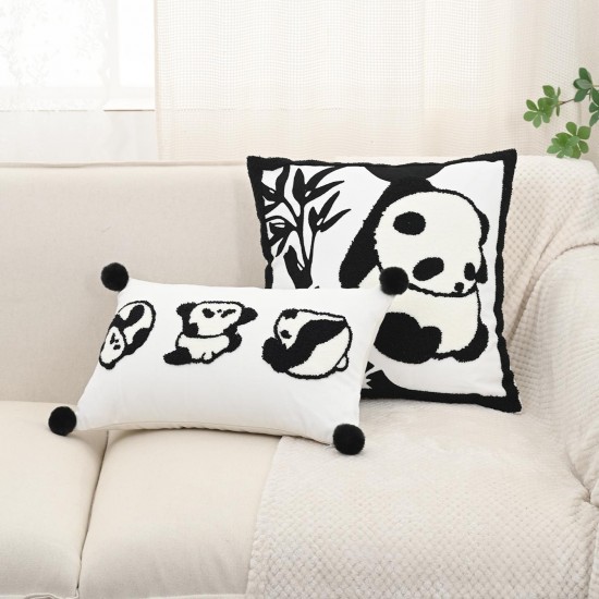 Simple embroidered pillows, rose flower pillows, sofa and bedside lumbar support, modern minimalist INS pillowcases