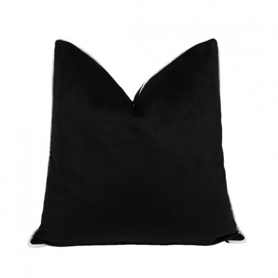 Amazon's best-selling black and white velvet pillow covers, simple Dutch velvet with rope-trimmed ins solid color cushion backrests