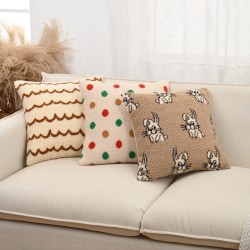 Refreshing lambskin jacquard pillow, floral sofa headboard lumbar support, modern ins pillowcase.
