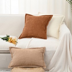 Nordic ins simple corduroy sofa living room cushions, cream-colored cushions for model room bedside pillow covers