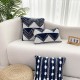 Home pillow sets with polyester-cotton yarn-dyed velvet, pompoms, and tie-stitching, PU leather, and tassel tassels for living rooms.