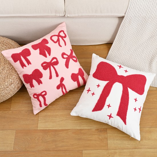 Cross-border INs vintage cotton and linen geometric houndstooth jacquard tassel throw pillowcases for living room home decorations