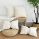 French light luxury mesh lace pillow, ins cotton and linen floral sofa cushion cover, dual-use bow lumbar pillow