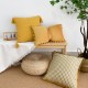 Modern minimalist Nordic leather pillow covers. Wholesale colorful cotton patchwork woven cushion covers