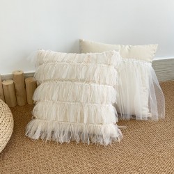 Cross-border Nordic INSS Multicolored Cotton Lace Cushion Covers, Retro Pastoral Living Room Sofa and Bedroom Decorative Pillows