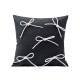 Black and white bow wabi-sabi modern minimalist luxury pillow, influencer homestay bedroom cushion, bay window sofa cushion cover