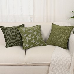 Cross-border Nordic ins green chenille jacquard pillows, retro pastoral cushions for living room sofas