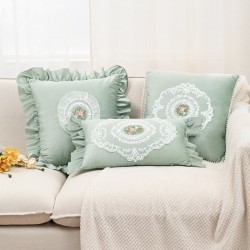 Cross-border Nordic INS towel embroidery, cute sofa and bedroom cushion with star and bow pattern.