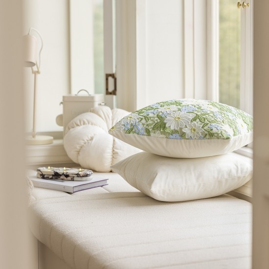 Nordic light luxury heavy-duty 3D floral pillows, hand-sewn Dutch velvet, elegant solid color sofa cushion covers