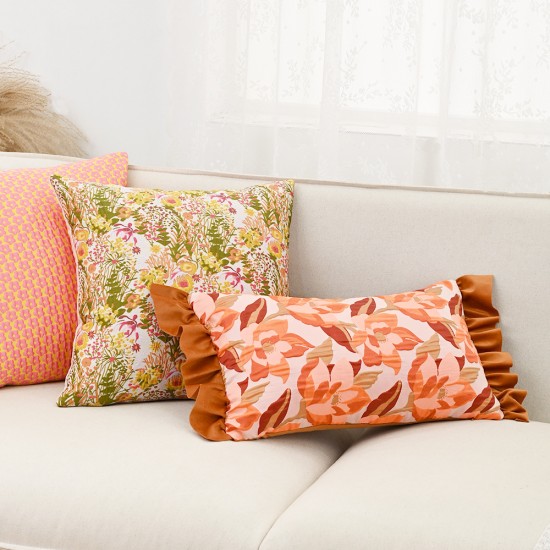 Cross-border Nordic ins retro American jacquard flower pillow, home decor for living room sofa model room cushions