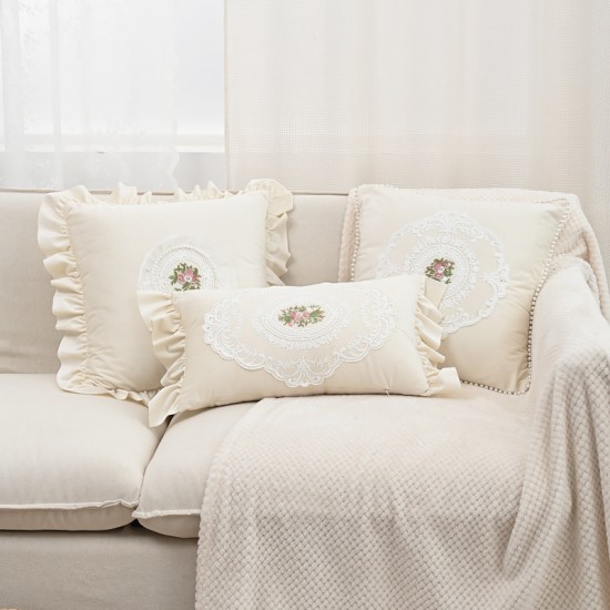 Cross-border Nordic INS towel embroidery, cute sofa and bedroom cushion with star and bow pattern.