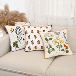 Amazon cross-border Bohemian tassel lace decorative pillowcases, autumn cotton and linen retro pastoral sofa decorative pillowcases