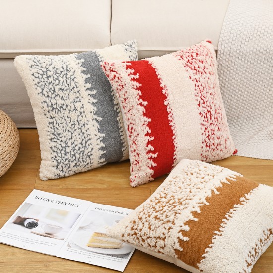 Cross-border Nordic INS vintage tulip bouquet ruffled hem pillow for sofa and bed decor