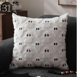 In stock! Cross-border Halloween pumpkin ghost plush embroidered pillowcase