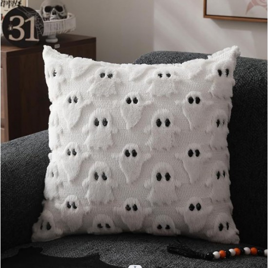 In stock! Cross-border Halloween pumpkin ghost plush embroidered pillowcase