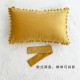 Ins solid velvet pompom bow pillow, sweet girlish pillow cover, dual-use sofa cushion