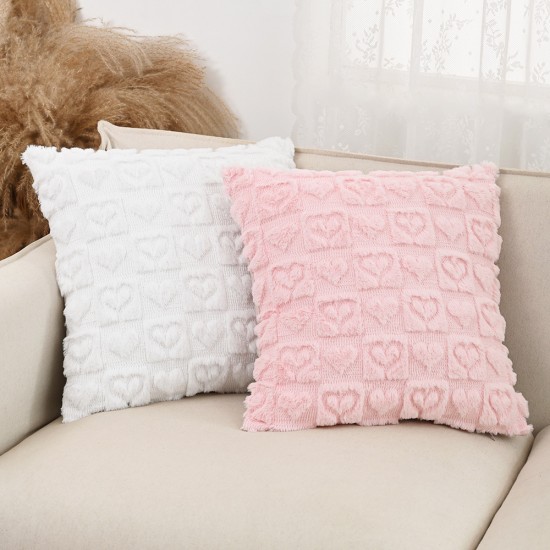 Nordic Instagram Valentine's Day Heart Home Pillowcase, Cute B&B Plush Sofa Living Room Pillow, Bedside Headrest